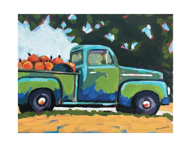 Art print titled Green Truck by Karen.